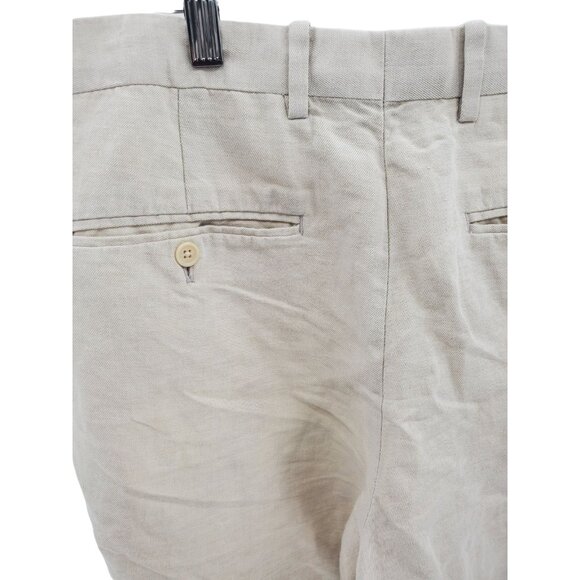 Perry Ellis 36x29 Portfolio Trouser Linen Pants Lightweight Mens Slacks Cream - Picture 8 of 14